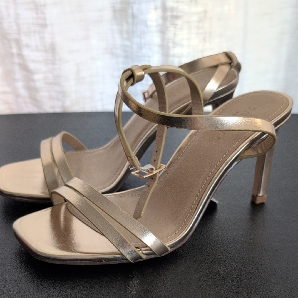 Elegant Gold Strappy Heels